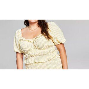 Now This Trendy Womens Plus Size 2X Cotton Smocked Woven Top PM111AFA